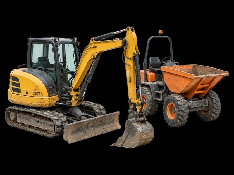Mini digger and site dumper